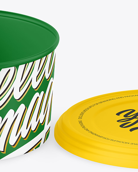 Opened Matte Plastic Container Mockup PSD #6