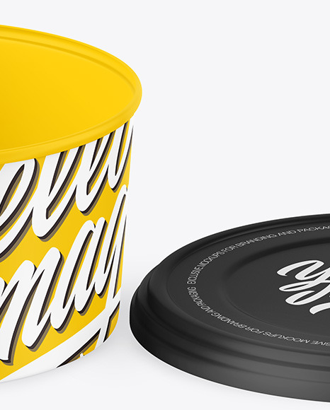 Opened Matte Plastic Container Mockup PSD #5
