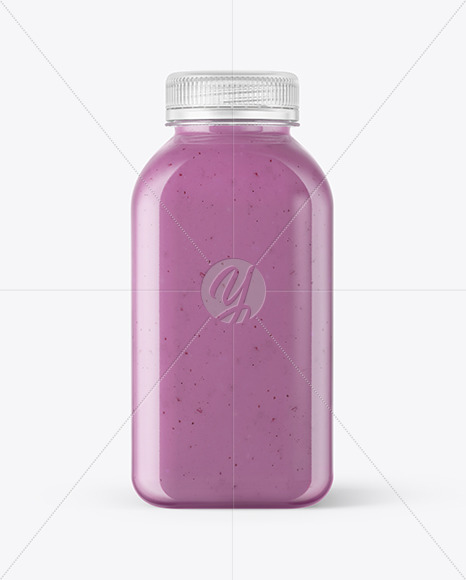 New Free Mockups – Square Blueberry Smoothie Bottle Mockup – Download Now