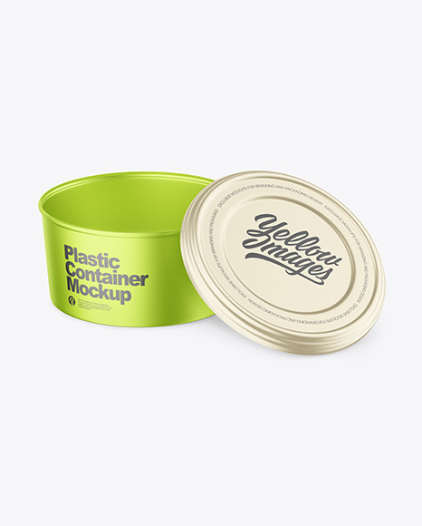 Opened Matte Metallic Container Mockup