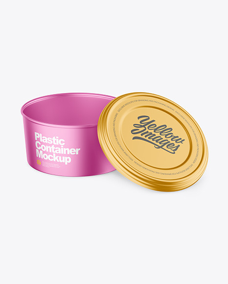 Opened Matte Metallic Container Mockup PSD #2