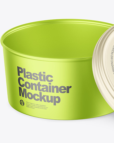 Opened Matte Metallic Container Mockup PSD #1