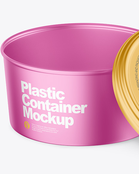 Opened Matte Metallic Container Mockup PSD #7