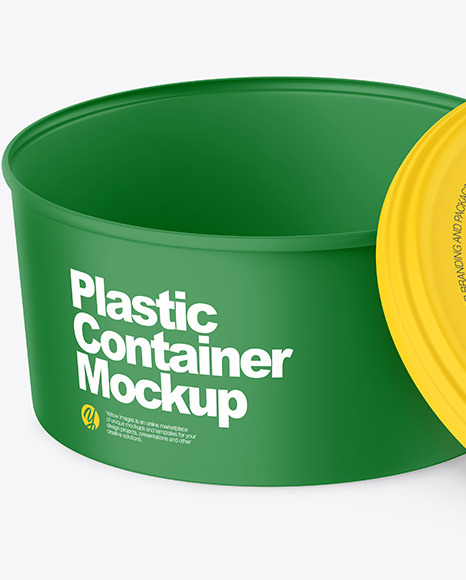 Opened Matte Plastic Container Mockup PSD #1