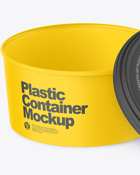 Opened Matte Plastic Container Mockup PSD #7