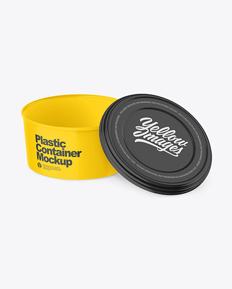 Opened Glossy Plastic Container Mockup PSD #2