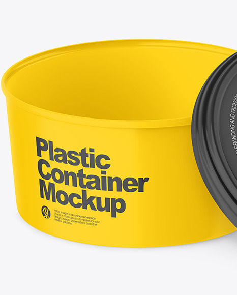 Opened Glossy Plastic Container Mockup PSD #7