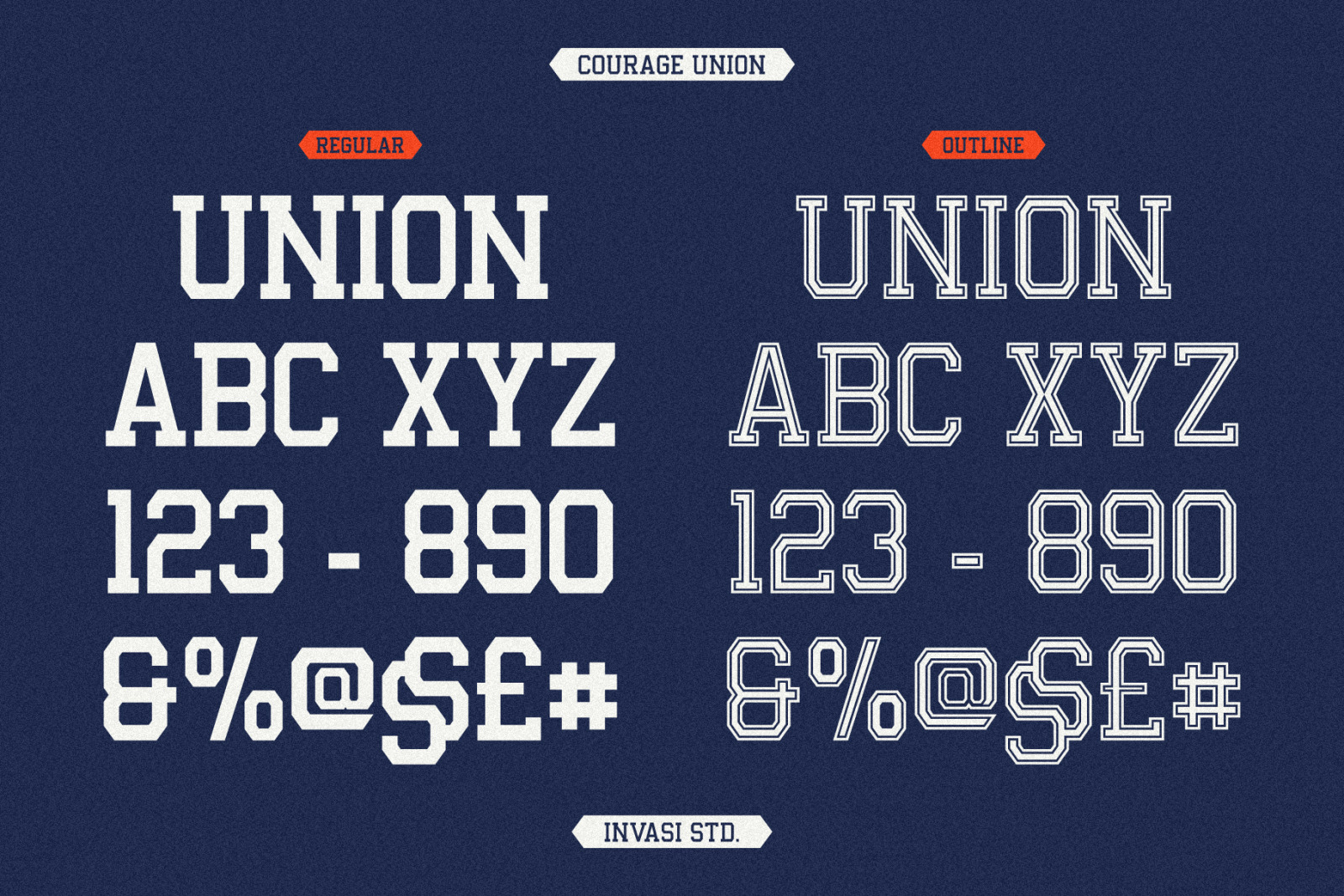 Courage Union Athletic Slab Font on Yellow Images Creative Store