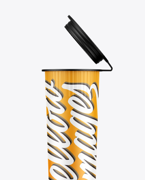 Opened Weed Joint Plastic Tube Mockup PSD #2