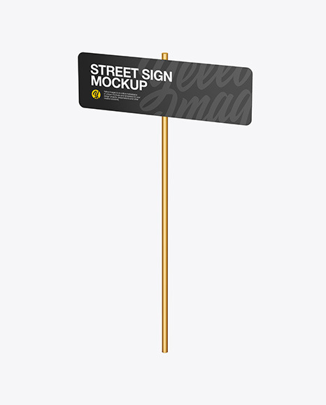 Metallic Street Sign Mockup