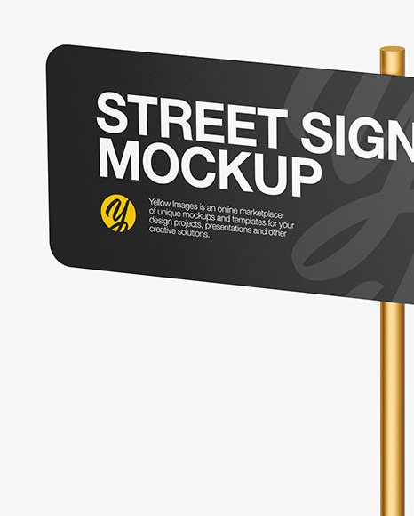 Metallic Street Sign Mockup PSD #1