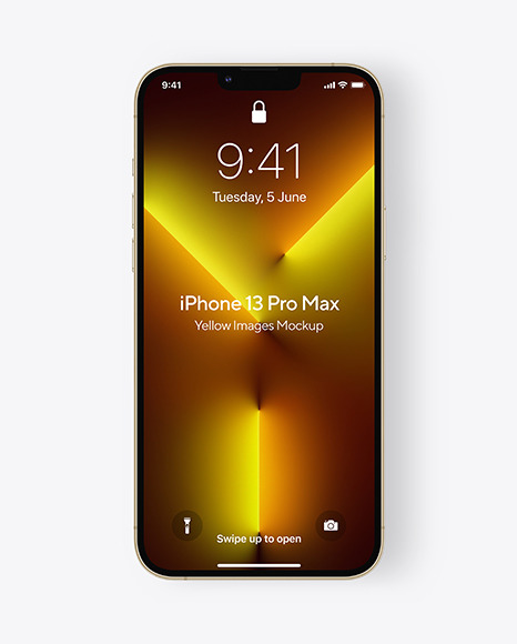 iPhone 13 Pro Max Gold Mockup PSD #2