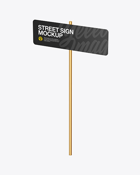 Metallic Street Sign Mockup