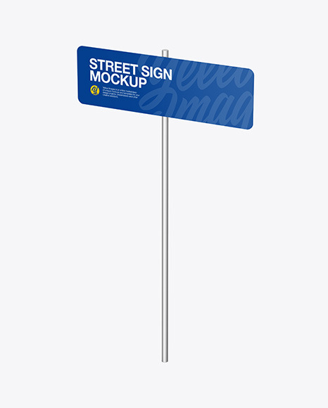 Metallic Street Sign Mockup PSD #2