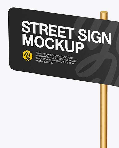 Metallic Street Sign Mockup PSD #1