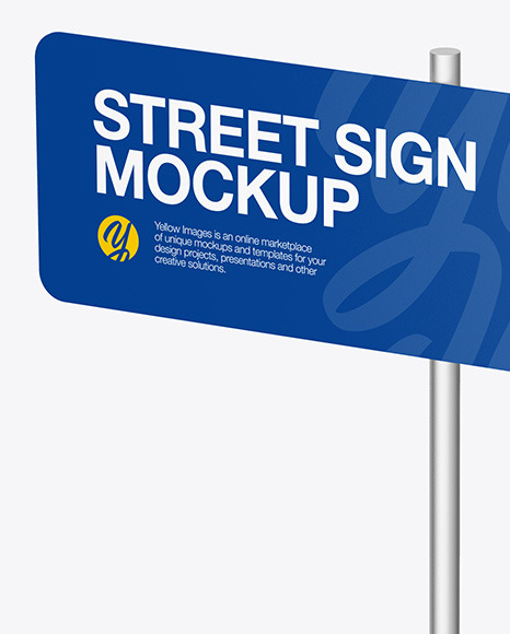Metallic Street Sign Mockup PSD #7