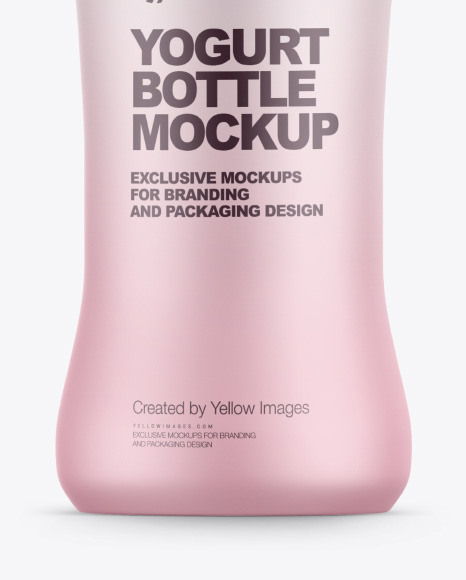 Matte Yogurt Bottle Mockup PSD #4