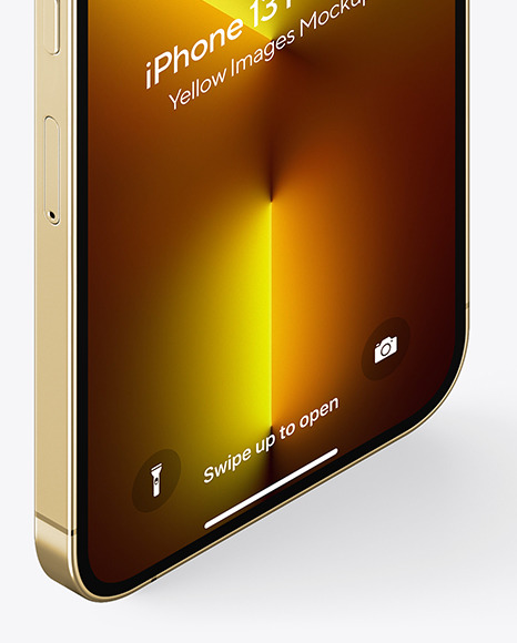 iPhone 13 Pro Max Gold Mockup PSD #4