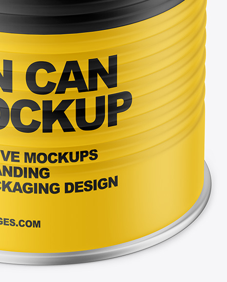 Metallic Tin Can w  Matte Finish Mockup PSD #1
