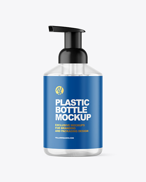 Clear Cosmetic Bottle with Pump Mockup