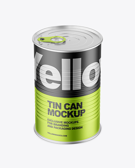 Matte Metallic Tin Can Mockup