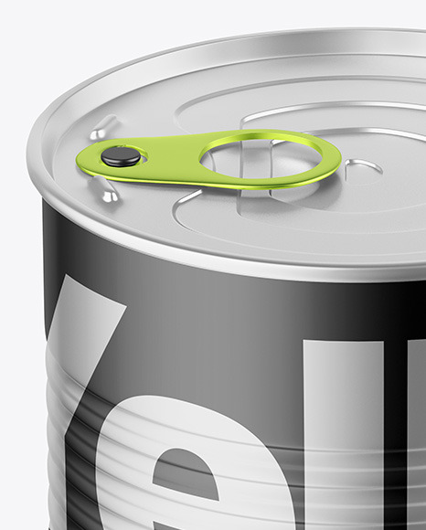 Matte Metallic Tin Can Mockup PSD #2