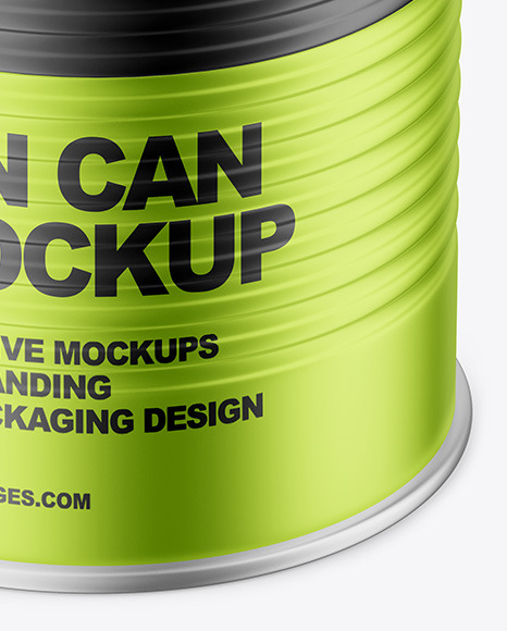 Matte Metallic Tin Can Mockup PSD #1