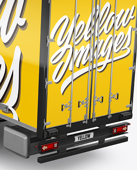 Truck Mockup - Back Half Side View (High-Angle Shot) cargo 731