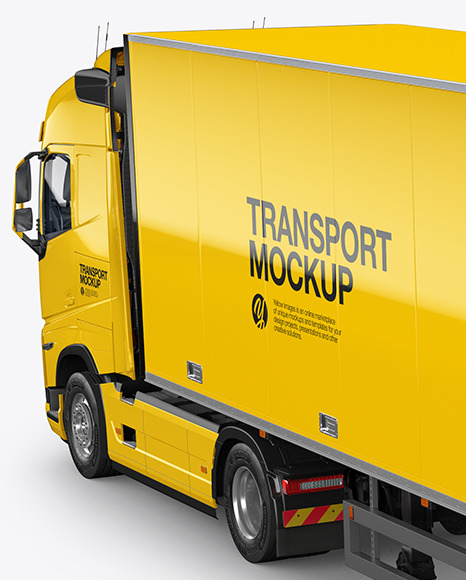 Truck Mockup - Back Half Side View (High-Angle Shot) half side view 733
