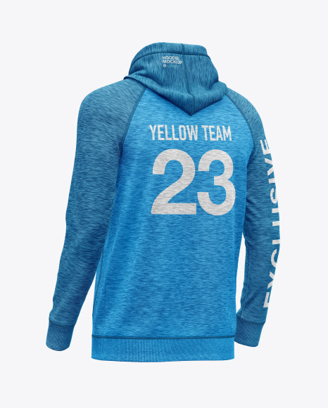 Melange Hoodie Raglan Mockup