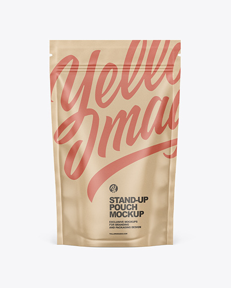 Kraft Stand Up Pouch W/ Zipper Mockup