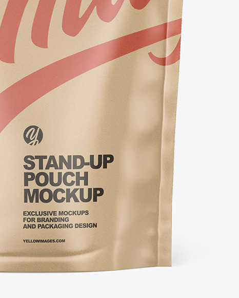 Kraft Stand Up Pouch W  Zipper Mockup PSD #1