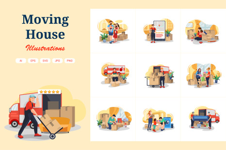 M345_Moving House Illustration Pack