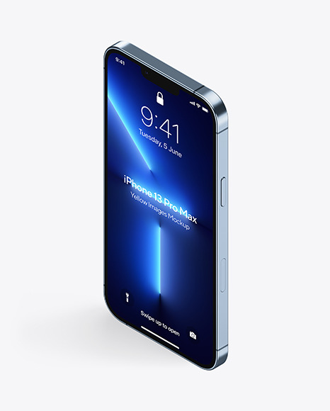 iPhone 13 Pro Max Sierra Blue Mockup PSD #2