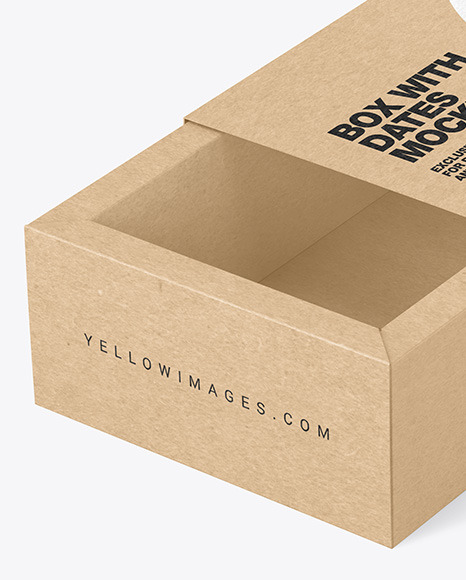 Kraft Paper Box w  Dates Mockup PSD #1