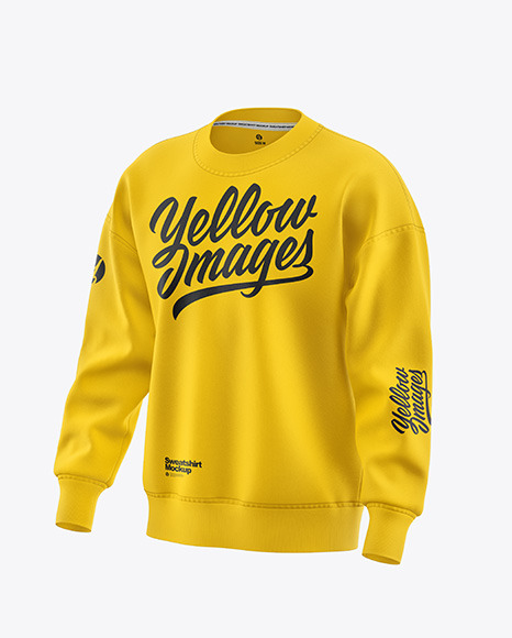 Sweatshirt Mockup - Front Half Side View