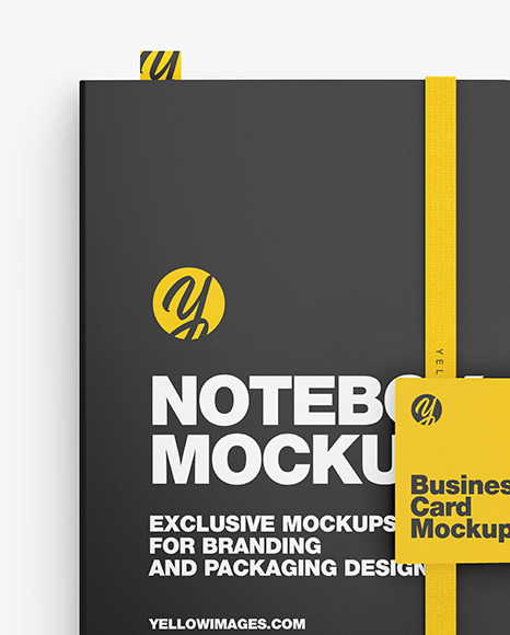 Notebook with Business Card Mockup Notebook with Business Card Mockup