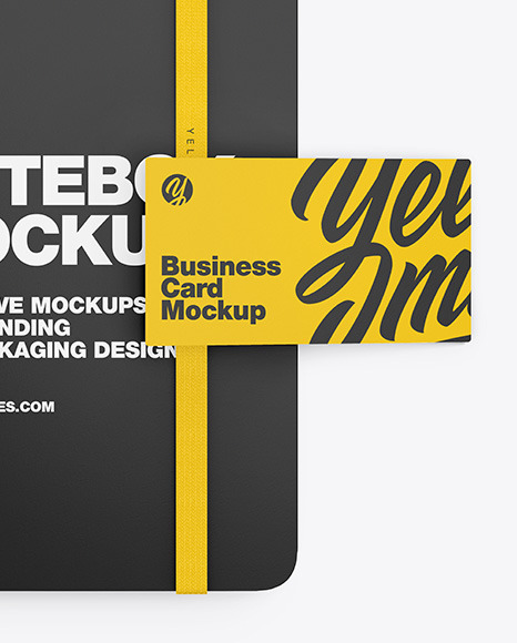 Notebook with Business Card Mockup Notebook with Business Card Mockup