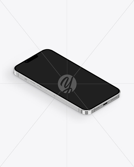 iPhone 13 Pro Max Silver Mockup PSD #3