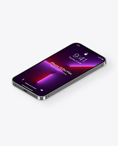 iPhone 13 Pro Max Graphite Mockup PSD #2