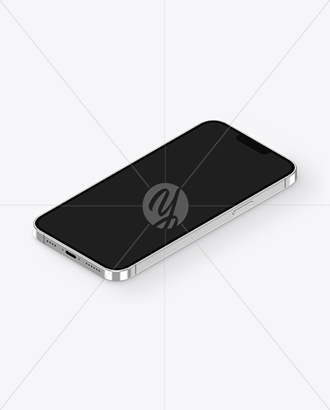 iPhone 13 Pro Max Silver Mockup PSD #1