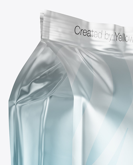 Metallic Coffee Bag Mockup   Halfside View PSD #2