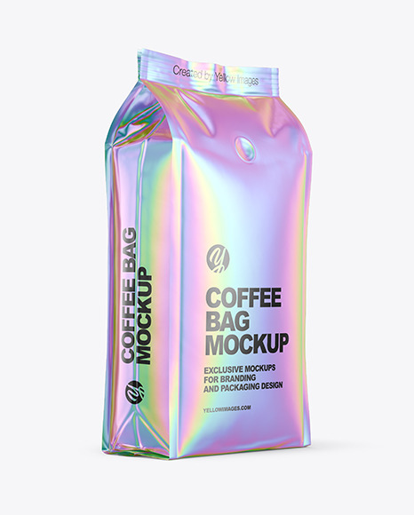 Metallic Coffee Bag Mockup   Halfside View PSD #6