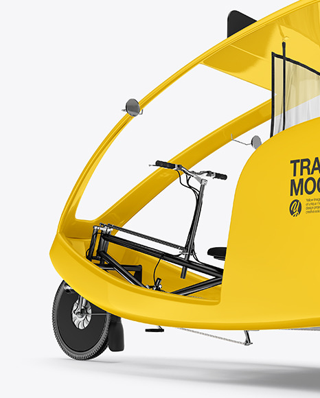 Rickshaw Taxi Mockup - Back Half Side View Rickshaw Taxi Mockup - Back Half Side View