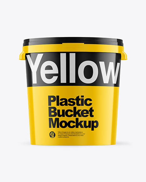 Glossy Plastic Bucket Mockup