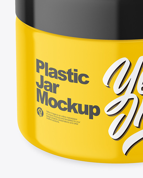 Glossy Plastic Jar Mockup PSD #2