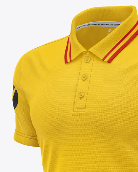 Men s Short Sleeve Polo Shirt Mockup PSD #6