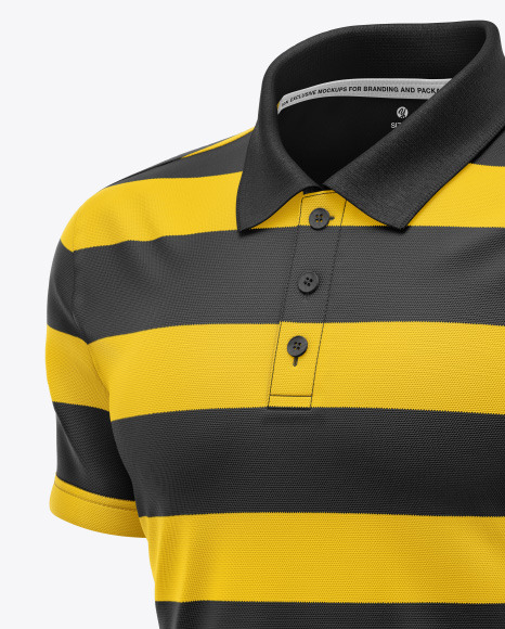 Men s Short Sleeve Polo Shirt Mockup PSD #7