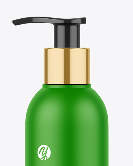 Matte Plastic Bottle with Pump Mockup PSD #1