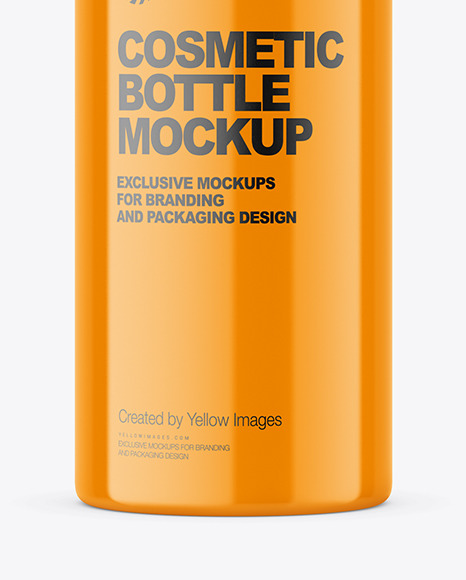 Glossy Plastic Bottle with Pump Mockup care 19181